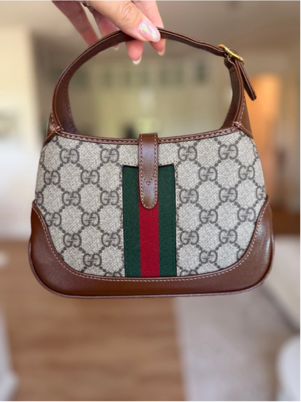 Gucci Jackie 1961 Mini Shoulder Bag Beige Brown - 100% authentic - Picture 4 of 11